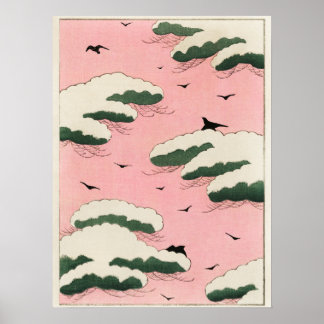 Poster Ilustração do céu rosa de Bijutsu Sekai