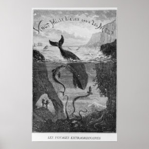 Póster Ilustração do cobrir '20.000 Leagues Sob o Mar'