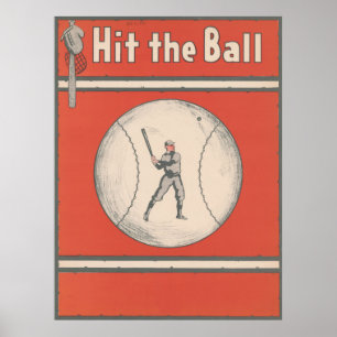 Poster Ilustração do Cobrir da Revista Vintage Baseball
