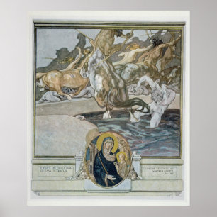 Póster Ilustração do Comedy divino de Dante '