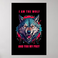 Ilustração do conceito de lobo e presa (AI+Humano)