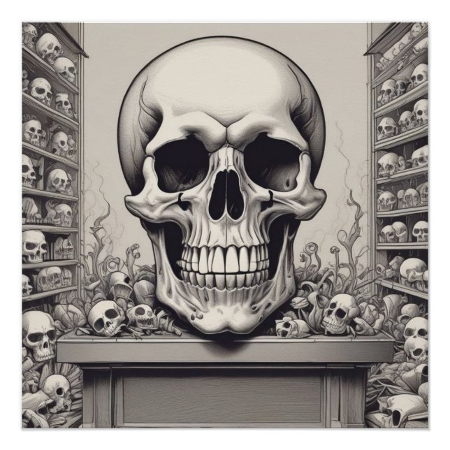 Póster Ilustração do crânio (Frente)