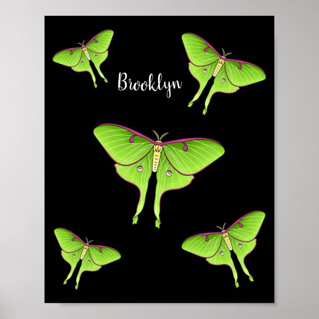 Poster Ilustração do desenho animado de Luna Moth (Frente)