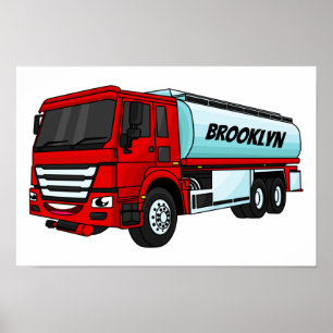 Poster Ilustração do desenho animado do transporte de c