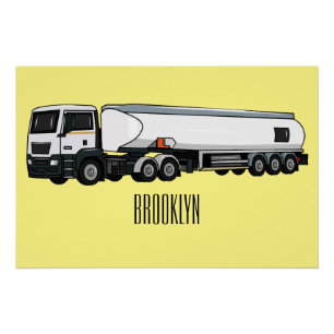 Póster Ilustração do desenho animado do transporte de cam