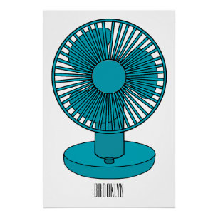 Póster Ilustração do desenho do ventilador