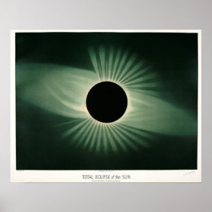 Poster Ilustração do Eclipse Solar Vintage