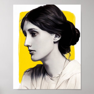 Poster Ilustração do escritor inglês Virginia Woolf