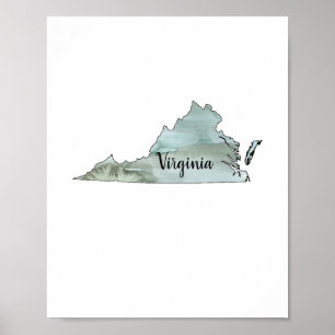 Poster Ilustração do Estado da Virgínia