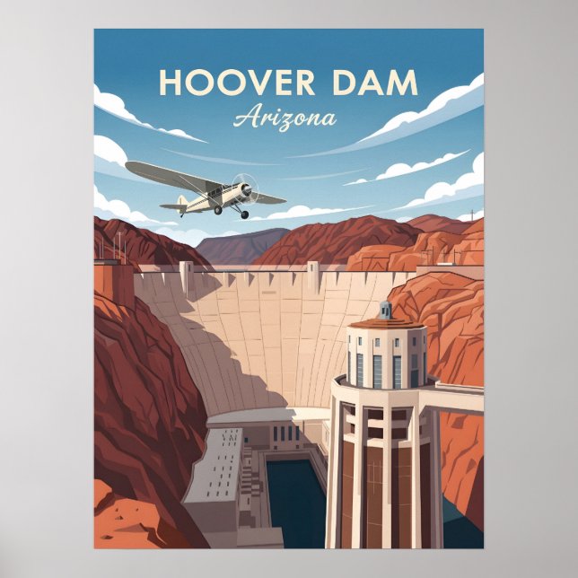 Poster Ilustração do estilo de safra da barragem (Frente)