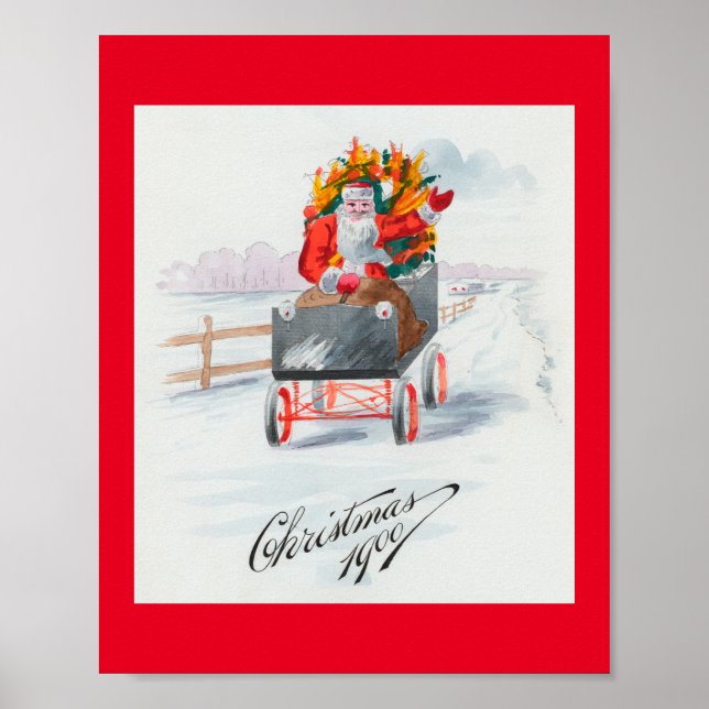 Poster Ilustração do feriado de Santa Cláusula (Frente)