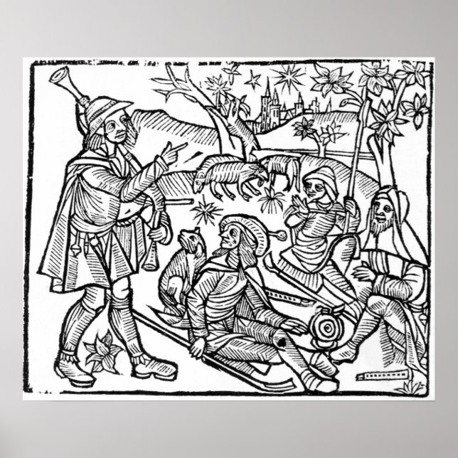 Póster Ilustração do "Kalendar of Shepherds" (Frente)