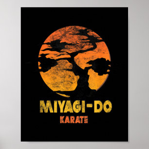 Poster Ilustração do Karate Kid Miyagi Do Sunset