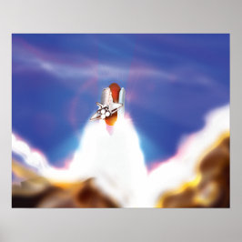 Poster Ilustração do Lançamento do Ônibus Espacial