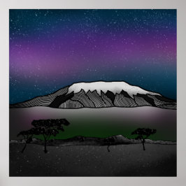 Póster Ilustração do Monte Kilimanjaro
