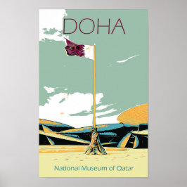 Poster Ilustração do Museu Nacional de Doha Qatar