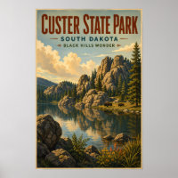 Ilustração do Parque Estadual de Custer Dakota do