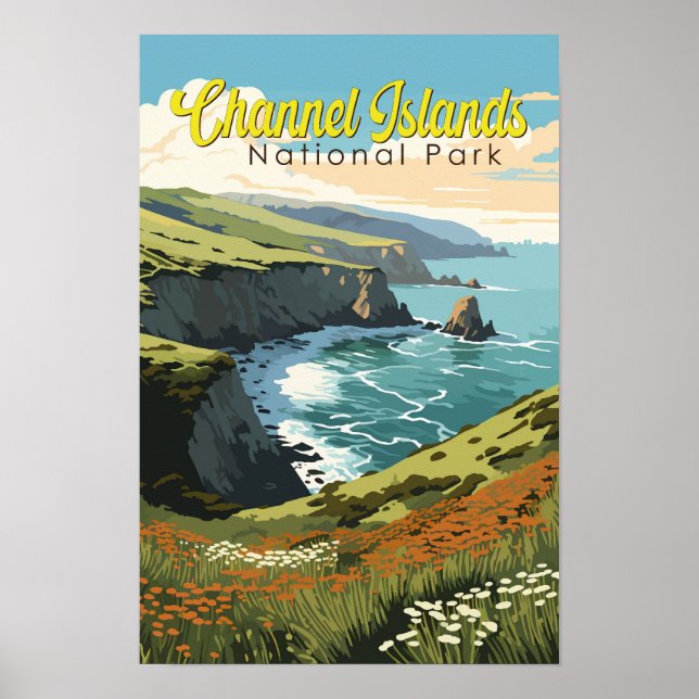 Poster Ilustração do Parque Nacional das Ilhas do Canal V (Frente)