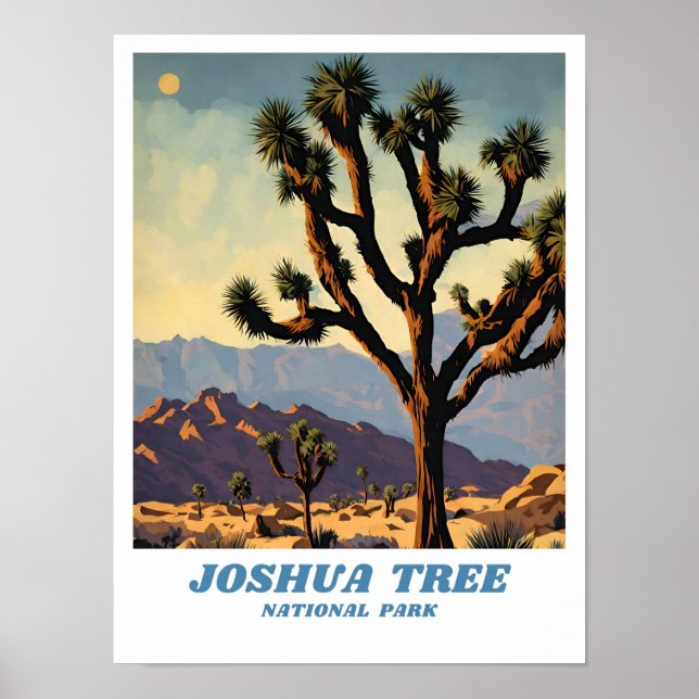 Poster Ilustração do Parque Nacional de Joshua Tree - Cla (Frente)