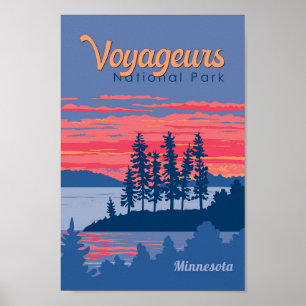 Poster Ilustração do Parque Nacional Voyageurs Rainy Lake