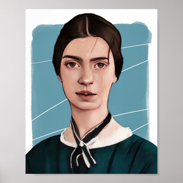 Poster Ilustração do Poeta Americano Emliy Dickinson (Frente)
