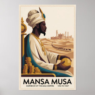 Poster Ilustração do Rei Africano do Império Mali Mansa M