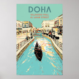 Poster Ilustração do shopping de Doha Village Qatar