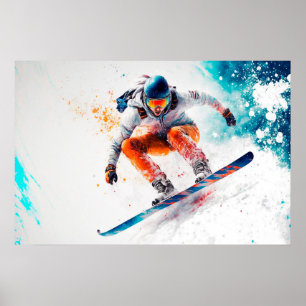 Poster Ilustração do Snowboarder