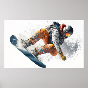 Poster Ilustração do Snowboarder