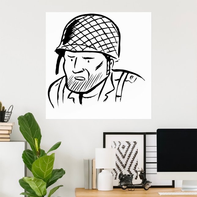 Poster Ilustração do Soldado Americano (Criador carregado)
