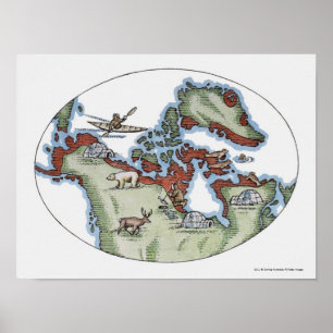 Póster Ilustração do território do Inuit