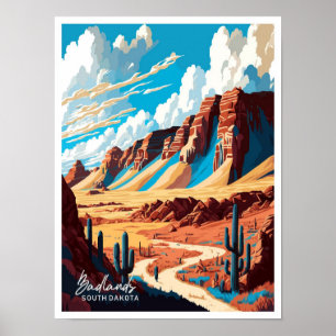 Poster Ilustração do Trabalho de arte do Parque Badlands