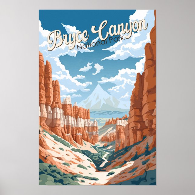 Poster Ilustração do Trilho do Parque Nacional Bryce Cany (Frente)