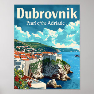 Poster Ilustração do Viagem artístico da Dubrovnik Croáci
