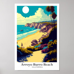 Poster Ilustração do Viagem da Califórnia em Arroyo Burro