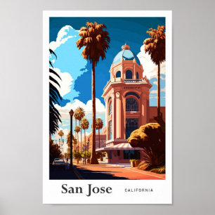 Poster Ilustração do Viagem da Califórnia em San Jose