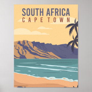 Poster Ilustração do Viagem da Cidade do Cabo, África do 