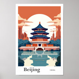 Poster Ilustração do Viagem de Pequim na China