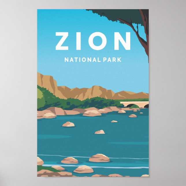 Poster Ilustração do Viagem de Place do Zion National Par (Frente)