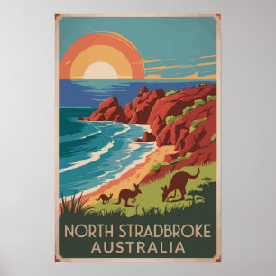 Poster Ilustração dos Cangurus da Ilha North Stradbroke