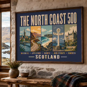 Poster Ilustração dos Pontos Turísticos da North Coast 50