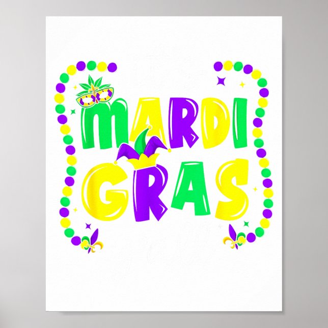 Poster Ilustração É Mardi Gras Galera (Frente)