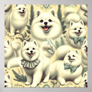 Poster Ilustração Eskimo Retro-Americana