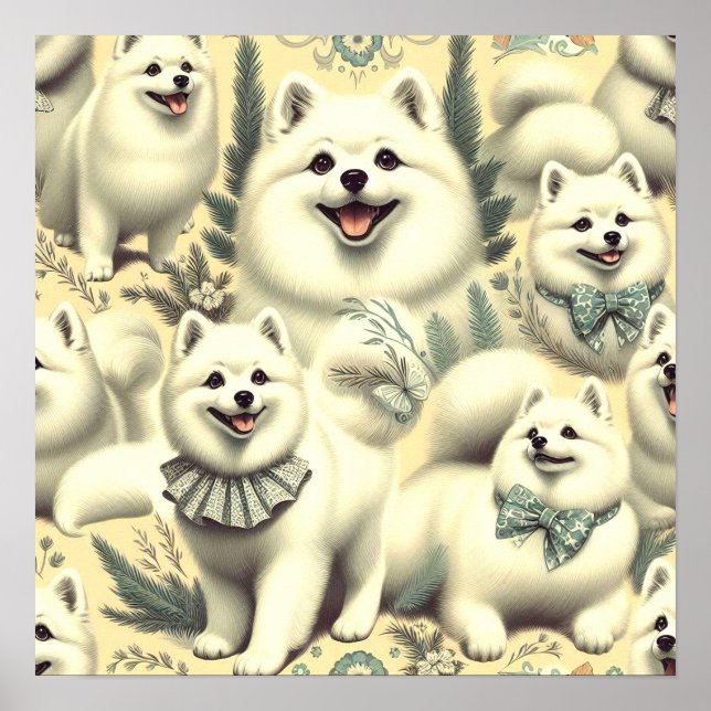 Poster Ilustração Eskimo Retro-Americana (Frente)