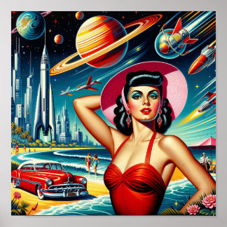 Poster Ilustração Espacial Cósmica