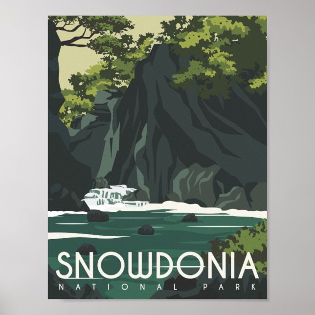 Poster Ilustração Famosa de Viagem Place Snowdonia Inglat (Frente)