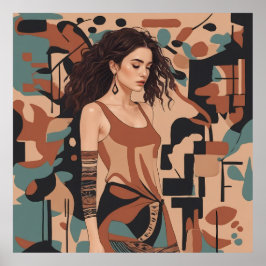 Poster Ilustração Feminina da Boêmia