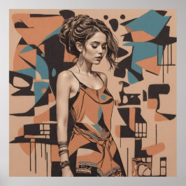 Poster Ilustração Feminina da Boêmia