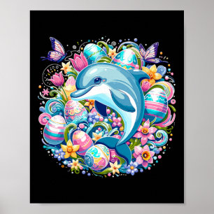 Poster Ilustração Festiva páscoa Com Golfinho Encantador