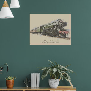 Poster Ilustração Flying Scotsman Pencil